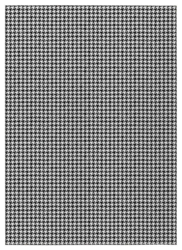 Indoor/Outdoor Hinton HN1 Black Machine Washable 10' x 14' Rug