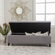 GDF Studio Charlotte Fabric Storage Ottoman, Light Gray