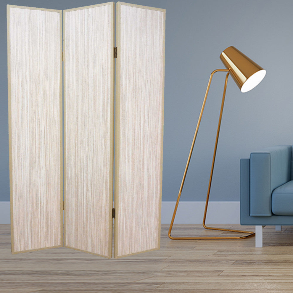 1" x 47" x 71" Beige Wood  Screen