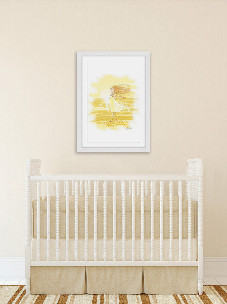 "Wind Girl" Framed Painting Print