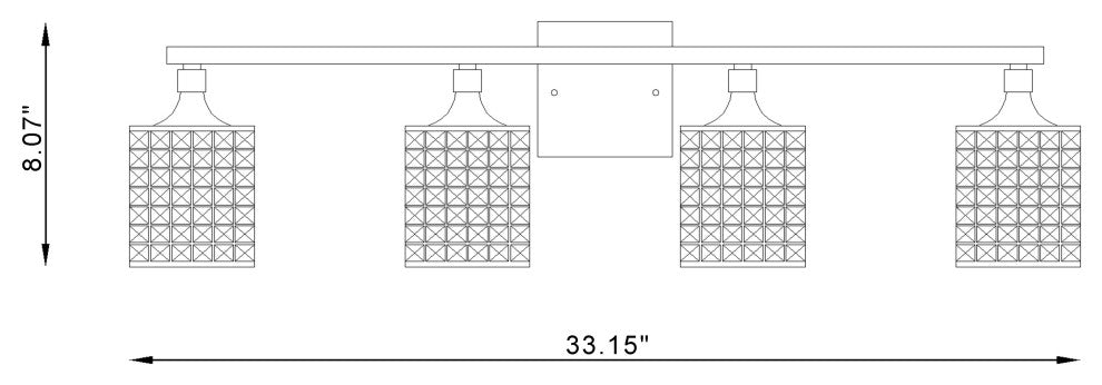 4-Light Dimmable Matte Black Vanity Light