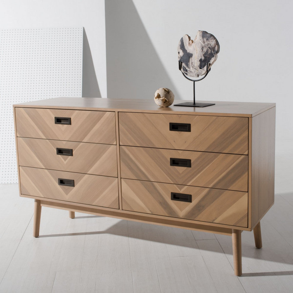 Safavieh Couture Donald 6 Drawer Dresser, Natural