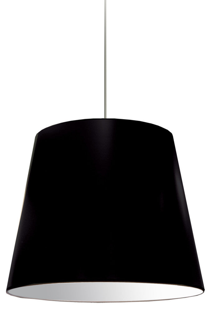 1-Light Oversized Drum Pendant Medium Black Shade