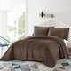 Velvet Quilted 5 Piece Bed Spread Set, Carafe, Over-Sized King 122" X 106"