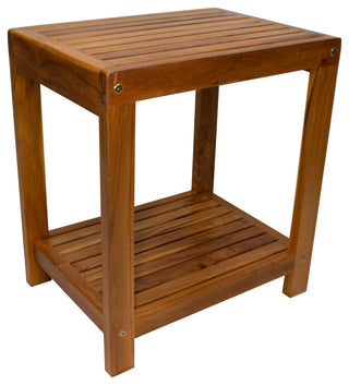 Nordic Style Oiled Teak Spa Bench With Shelf "“ 18"³