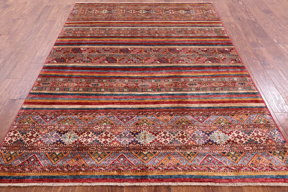 5' 9" X 7' 11" Khorjin Super Kazak Handmade Rug Q5505