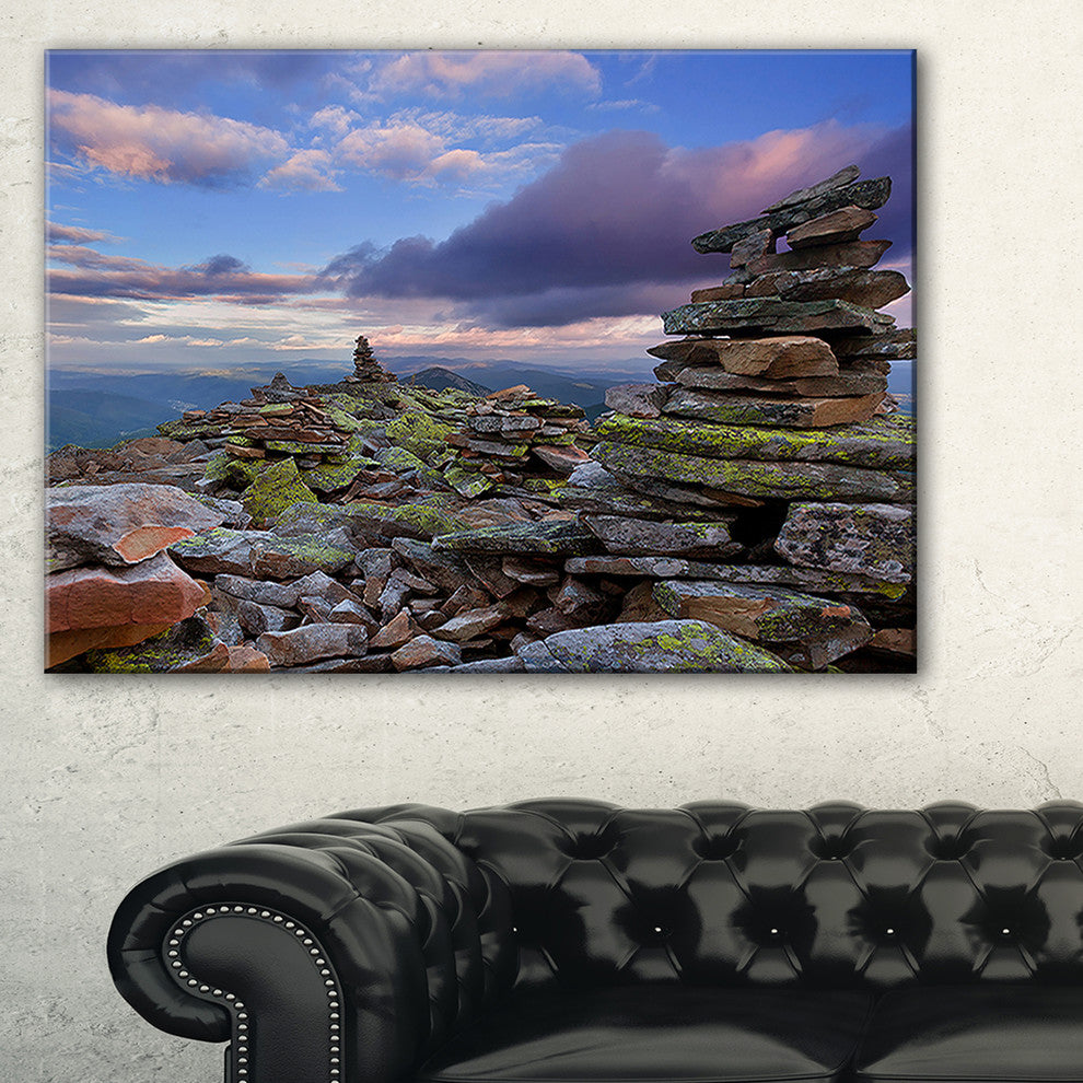 "Piled Stones in Summer Mountains" Landscape Photo Wall Art, 1 Panel, 60"x28"