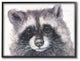 Large Raccoon Head Animal Watercolor Painting, 16"x20"