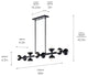 Palta 48" 10 Light Linear Chandelier, Black