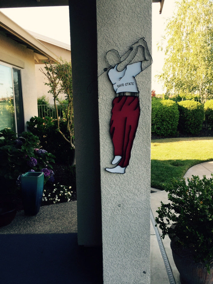 Male Golfer Metal Wall Decor and Sculpture