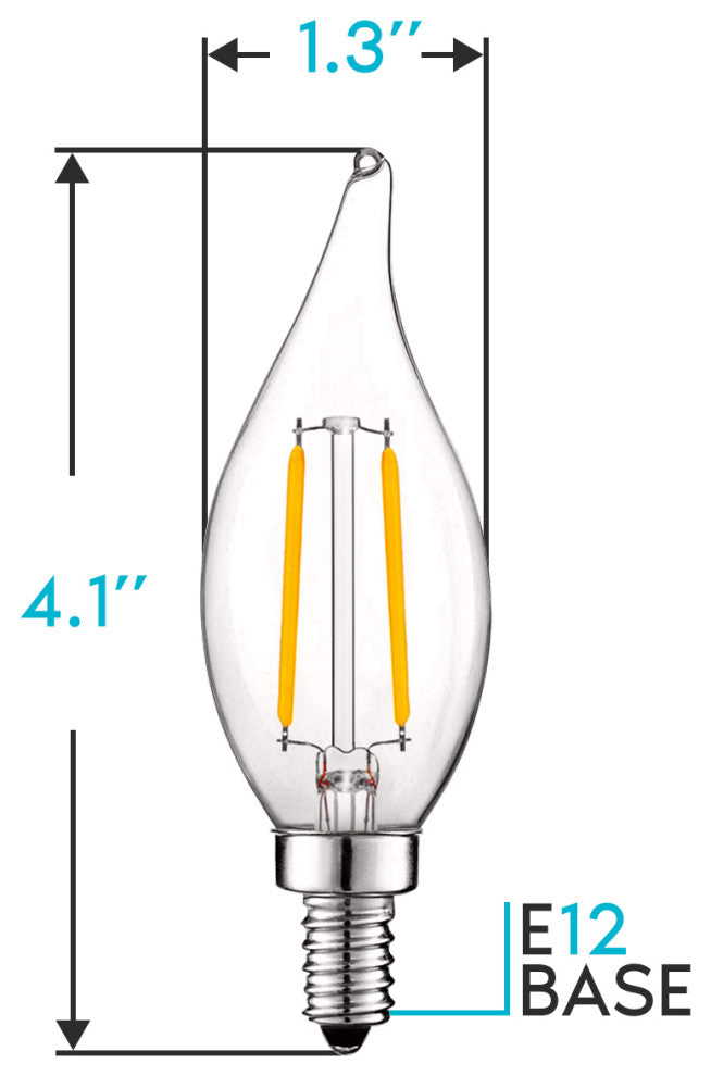 Luxrite 4W Candelabra LED Bulb Dimmable 400lm Soft White E12 24PK