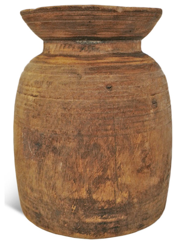 Consigned Old India Wood Pot 9