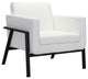 White Faux Leather and Black Accent Armchair