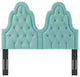 Tufted Headboard, Twin Size, Velvet, Blue, Modern Contemporary, Bedroom Master