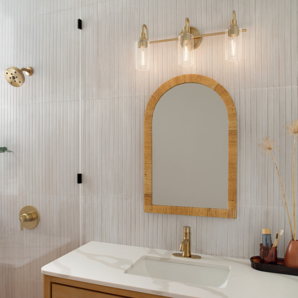 23" 3-Light Vanity Light With Clear Glass