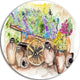 Lavender Flowers, Floral Disc Metal Artwork, 11"
