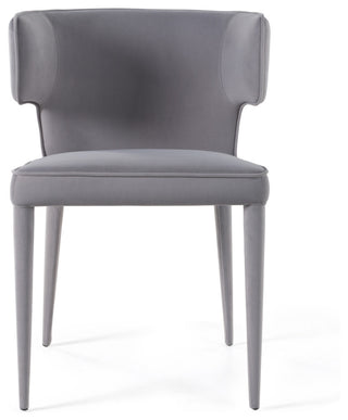 Modrest Lucero Modern Grey Velvet Dining Chair