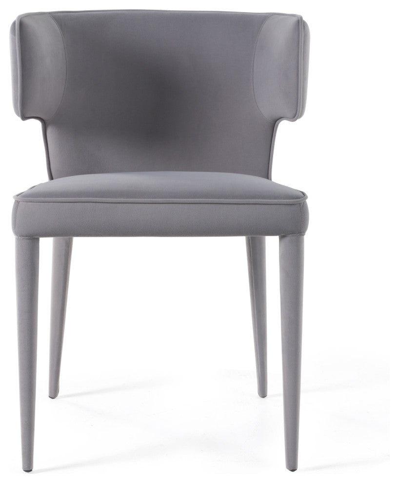 Modrest Lucero Modern Grey Velvet Dining Chair
