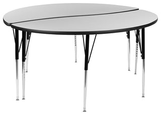 2PC 60" Circle Grey Table Set