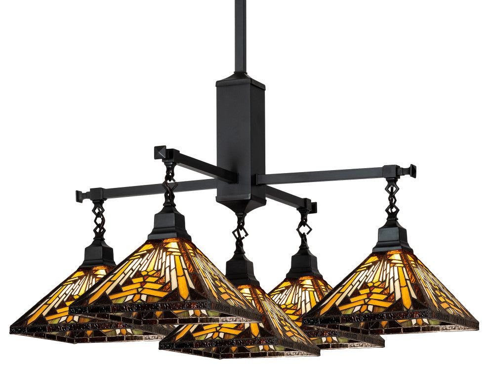 36" Square Nuevo Mission 5 Light Chandelier