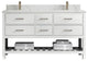 Parker 60 Double Sink Bathroom Vanity in White 1.5" Calacatta Laza