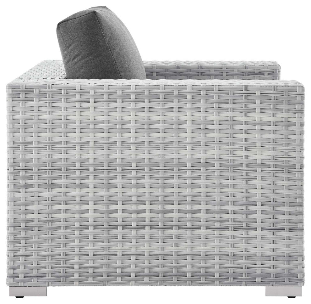 Convene Outdoor Patio Armchair Light Gray Charcoal