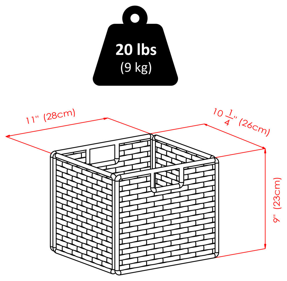 Melanie 3-PieceFoldable Woven Fiber Basket Set, Chocolate