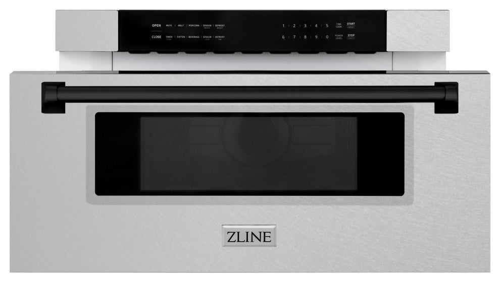 Microwave Drawer, DuraSnow Stainless Steel and Matte Black, MWDZ-30-SS-MB