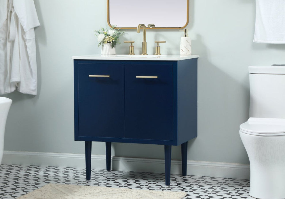 Home Living 19" Midcentury Modern Blue-Light Bathroom Vanity