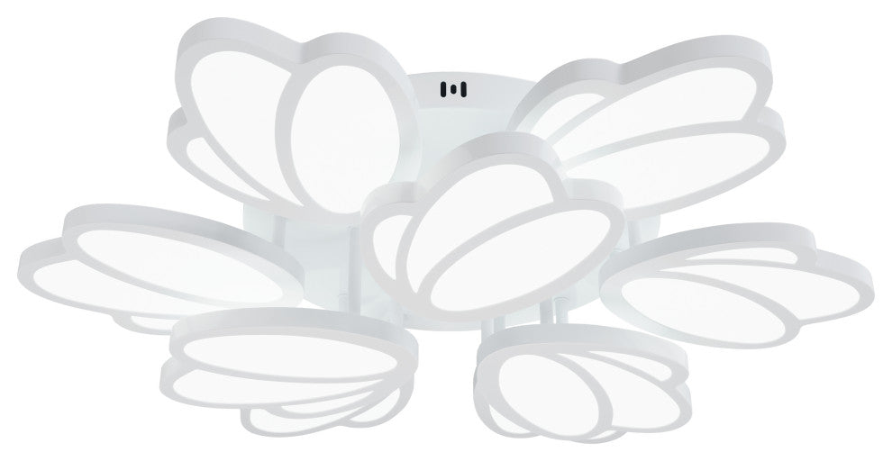 Modern Flower Petals Design LED Dimmable Semi Flush Mount Ceiling Light