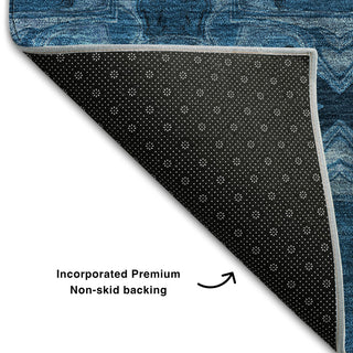 Premium Machine Washable Mayfield AMF564 Navy 5' x 7'6" Rug