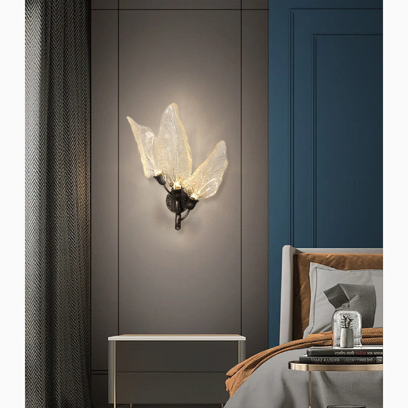Madrid | Leaf Shaped LED Wall Lamp, Black, Non-Dimmable, Warm Light