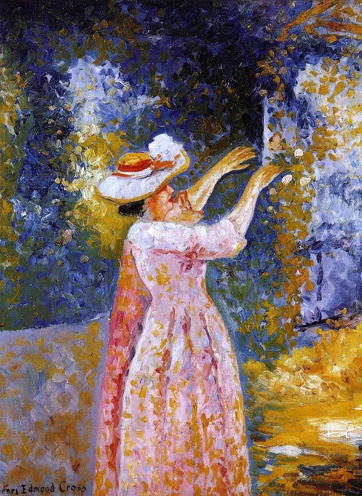 Henri Edmond Cross The Flowered Column - 21" x 28" Premium Canvas Print