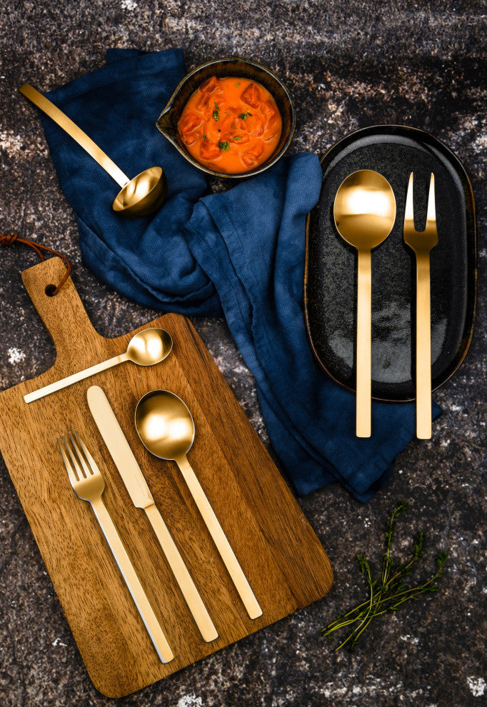 Stile By Pininarina Serving Set, Ice Gold, 2 Pcs.