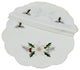 Country Poinsettia Embroidered Hemstitch Christmas Placemats, 16'', Set of 4