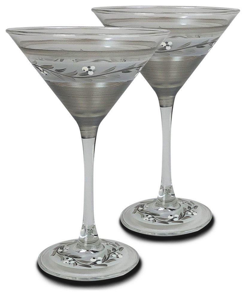 Pewter Vine Martini Glasses, Set of 2