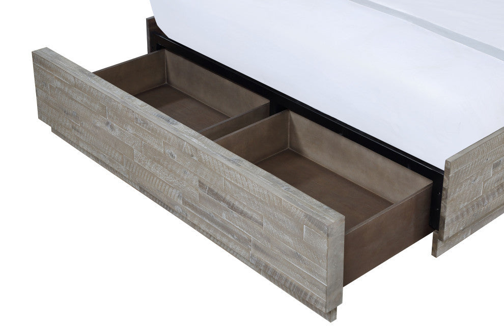 Modus Alexandra 4 Piece Queen Storage Bedroom Set, Rustic Latte