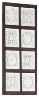 Vidaxl Hand-Carved Wall Panel Mdf 15.7"x31.5"x0.6" Brown And White
