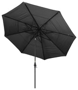 11' Aluminum Umbrella Collar Tilt Matted Black, Black