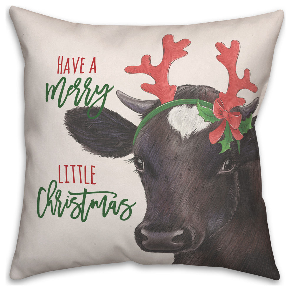 Reindeer Cow 5 20x20 Spun Poly Pillow
