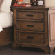 Benzara BM185312 3 Drawers Wooden Nightstand with Bracket Leg Support, Brown