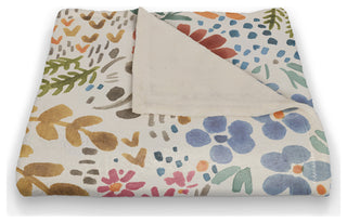 Bright Multi Floral 50"x60" Coral Fleece Blanket
