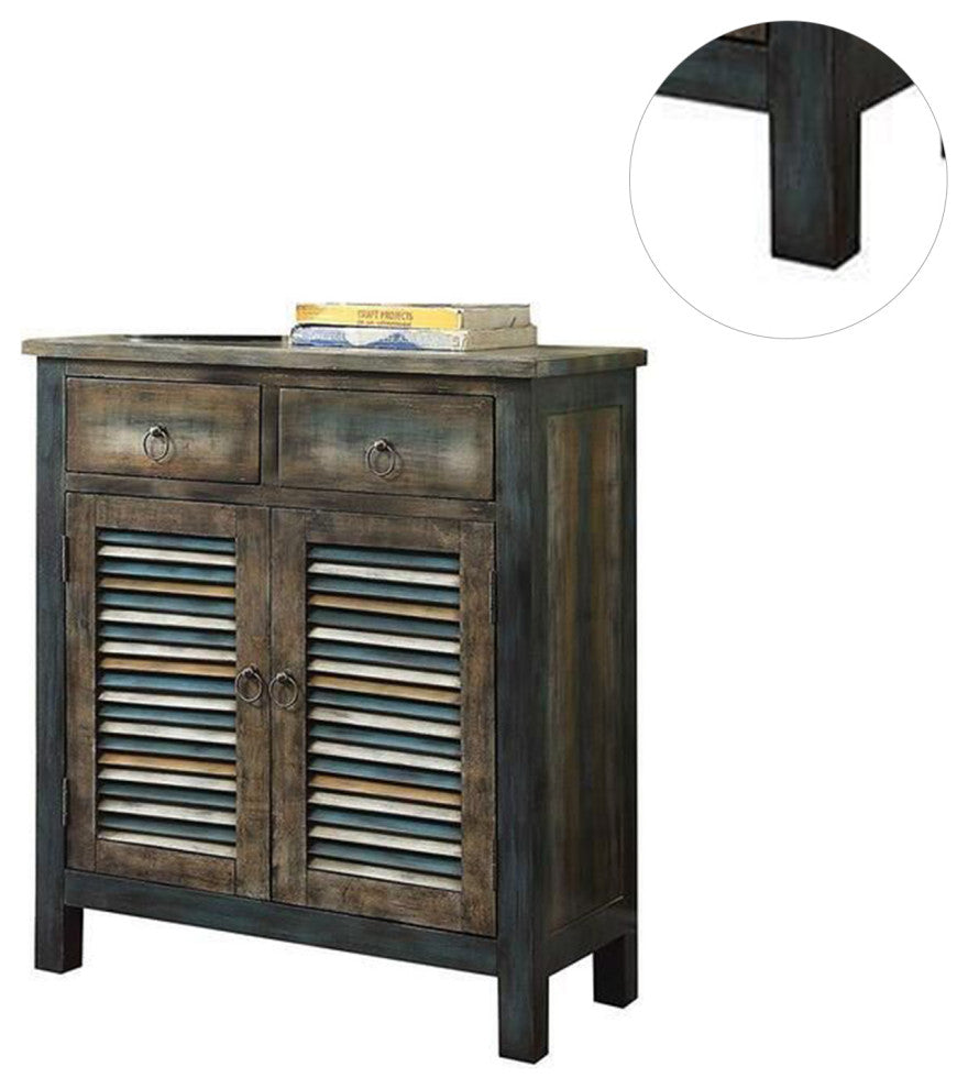 Console Table With 2 Storage Drawers, Antique Oak