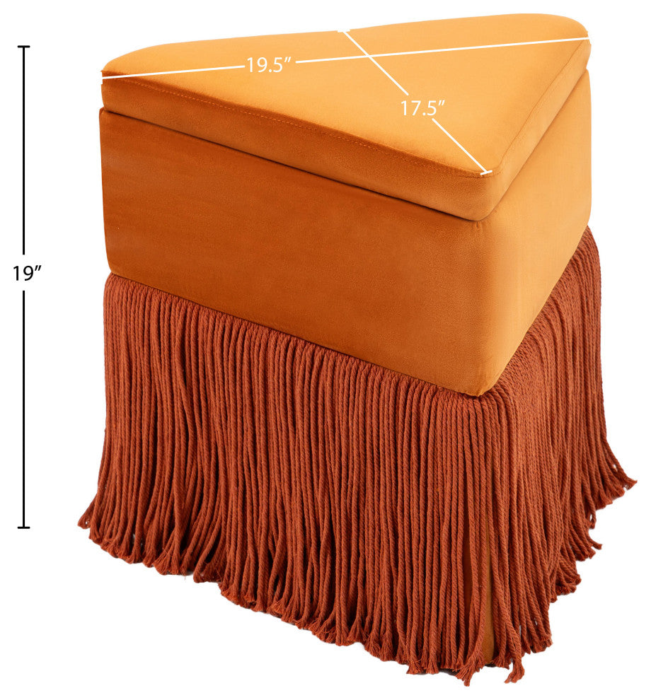 Trivoli Upholstered Ottoman/Stool, Cognac, Velvet