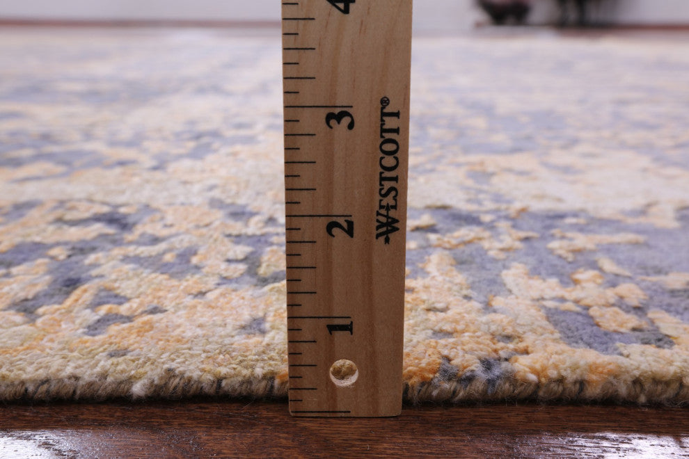 8' 0" X 10' 3" Wool and Silk Modern Hand Knotted Rug Q7121