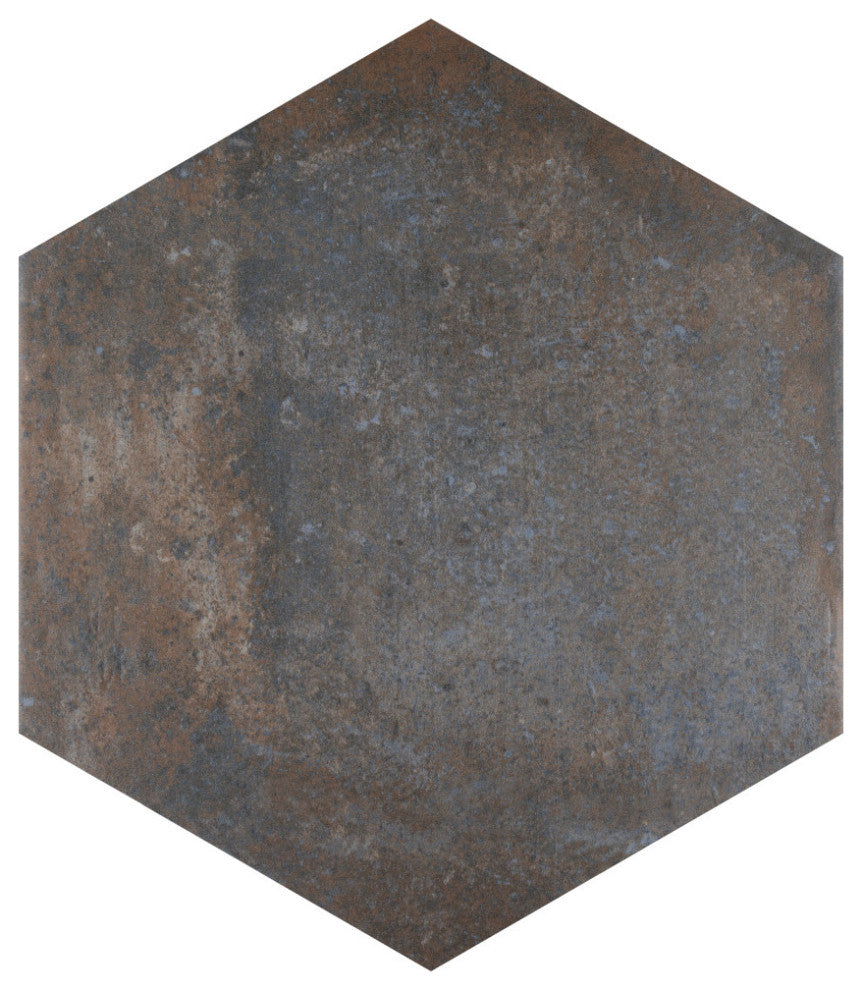 Boston Ferro Hex Ombra Porcelain Floor and Wall Tile