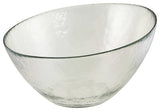 10" Hammered Glass Angled Bowls, Set of 2