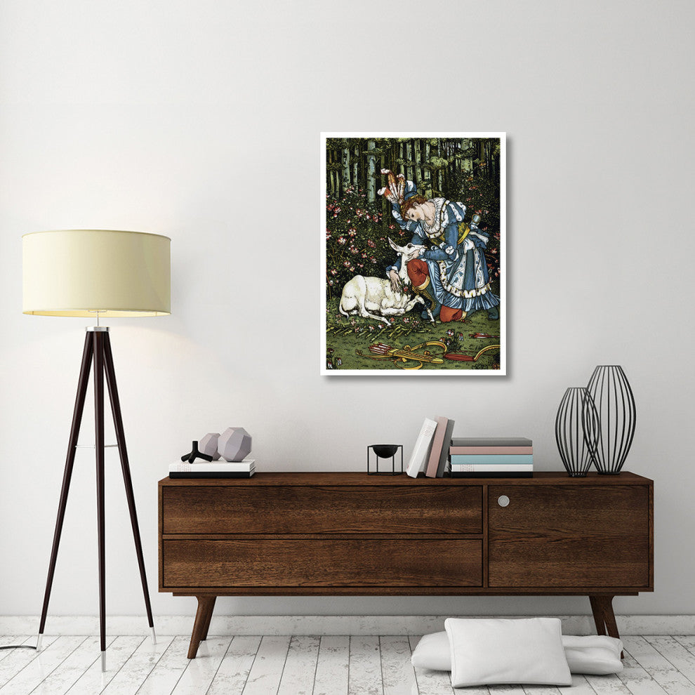 "Hind in the Wood - In the Forest" Digital Paper Print by Walter Crane, 32"x42"