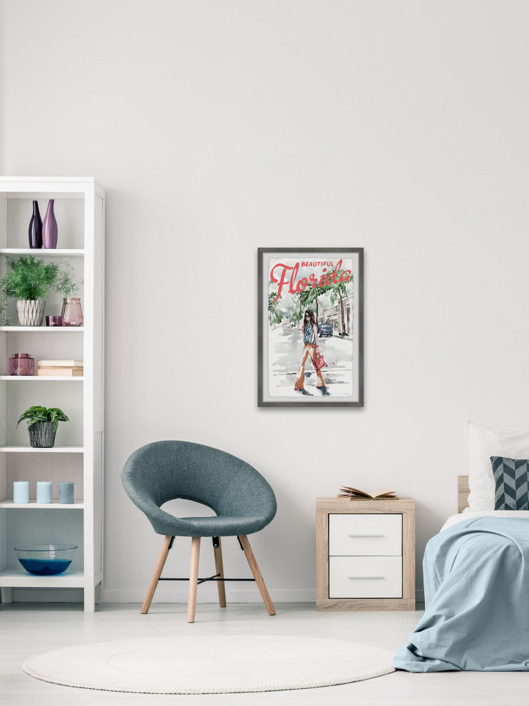 "Beautiful Florida" Framed Painting Print, 16x24
