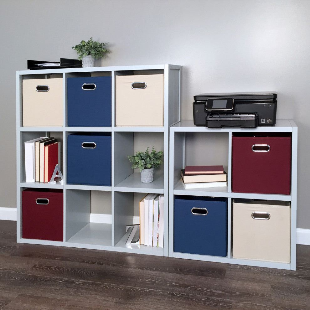 Solid Wood 9 Cube Storage Organizer, Grey